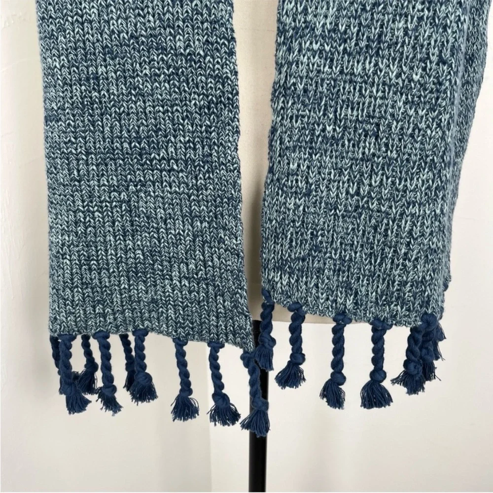 PACT, Knit Scarf Blue-Green w/Braided Tassels, Extra-Long, Excelt Cond, Size OS